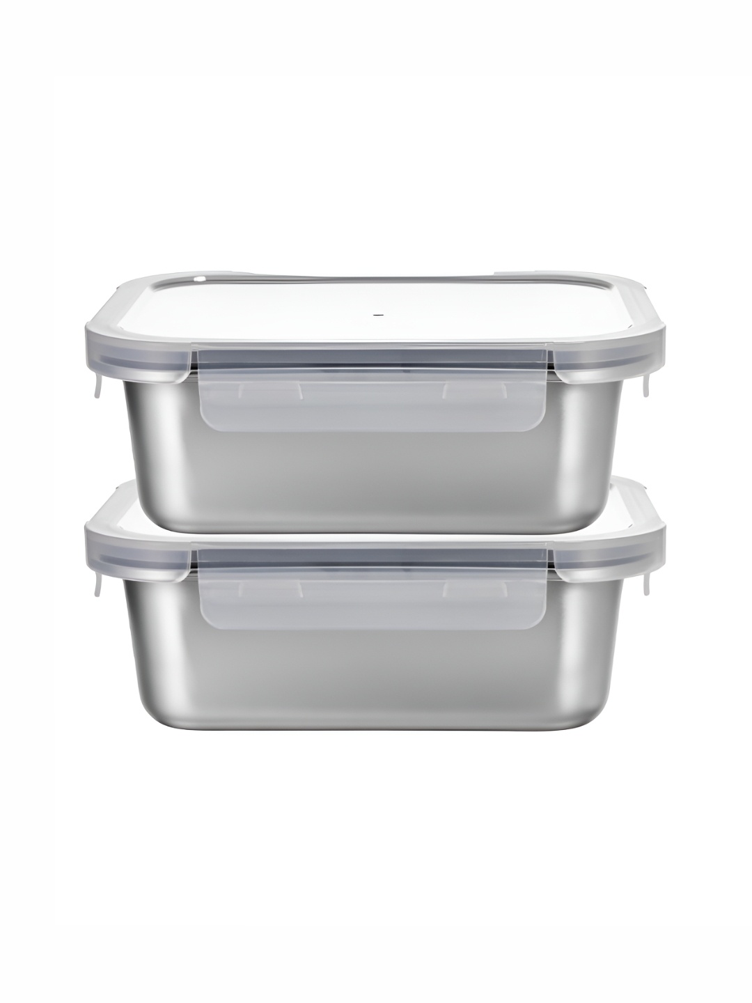

The Better Home Silver-Toned 2 Pcs Stainless Steel Dishwasher Safe Food Container