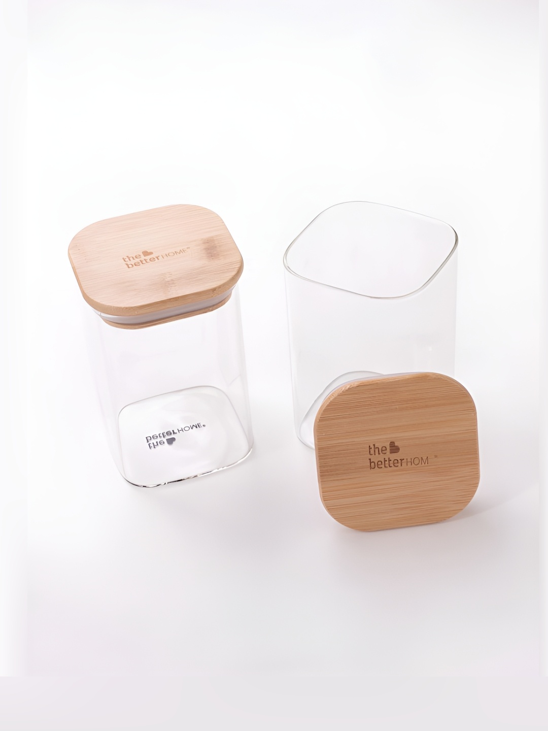 

The Better Home Set Of 2 Rectangular Borosilicate Glass Jars 600ml, Transparent