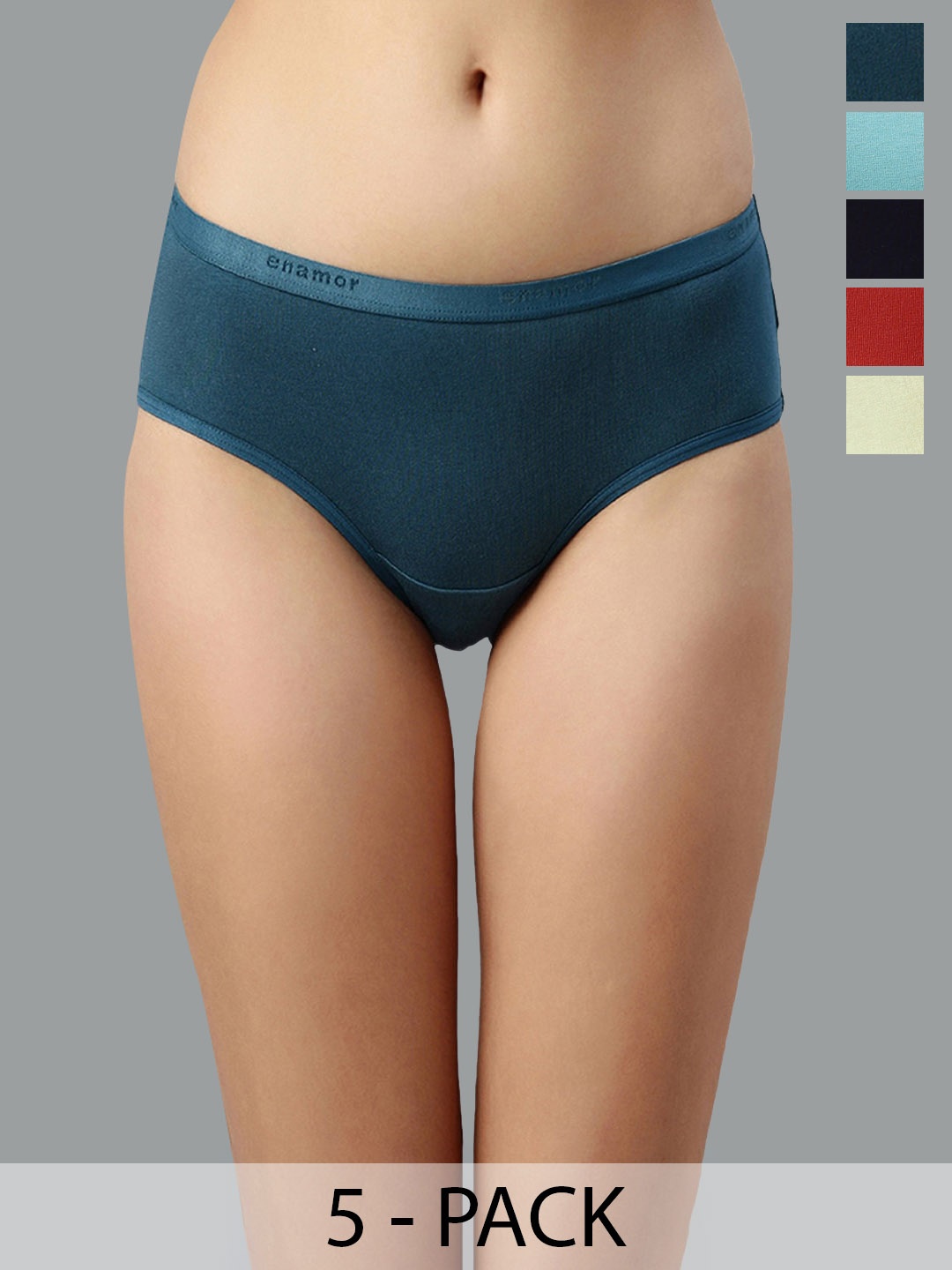 

Enamor Pack Of 5 Assorted Anti-Microbial Hipster Briefs