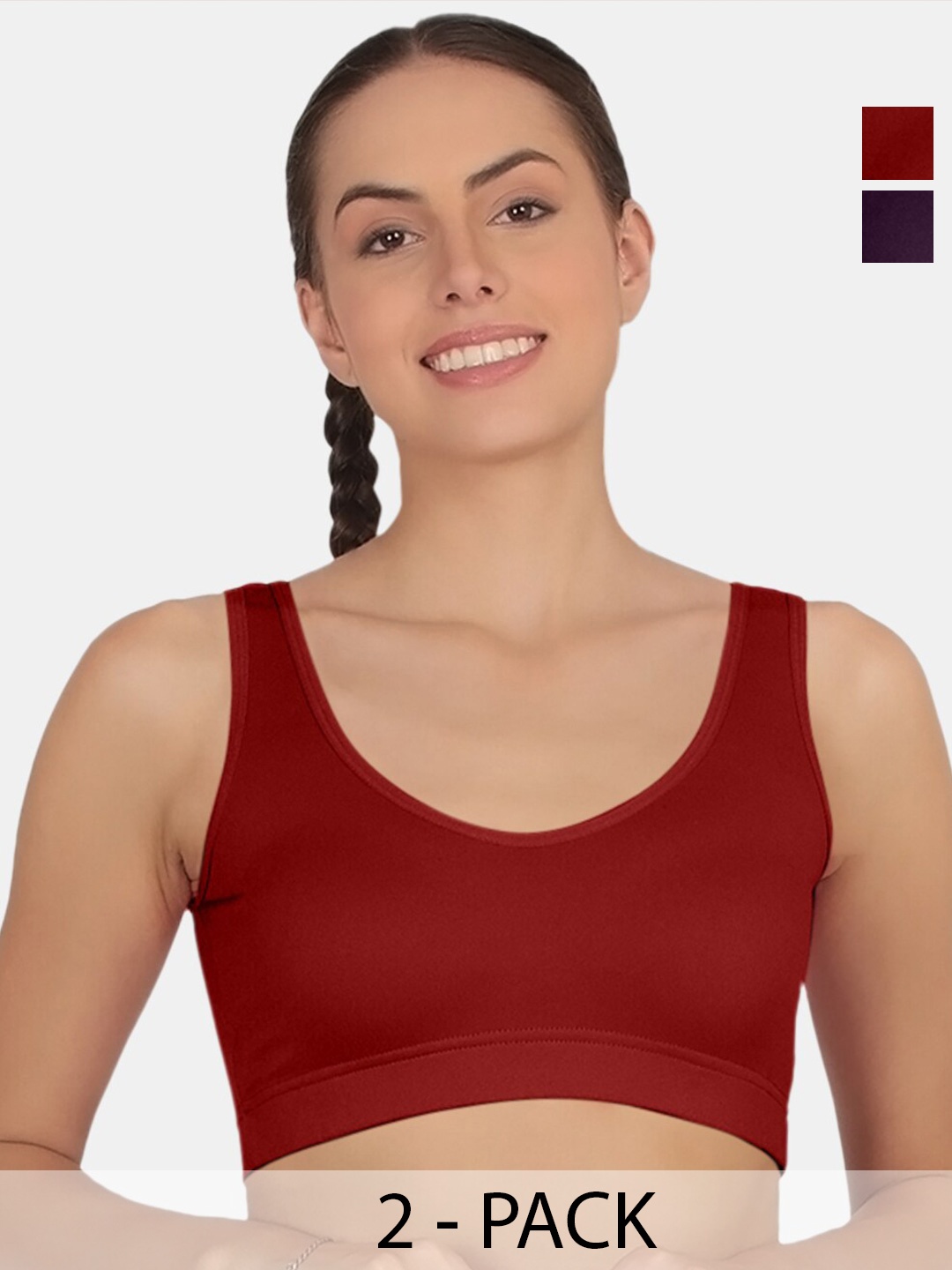 

POOJA RAGENEE Pack Of 2 Full Coverage T-shirt Bras With All Day Comfort, Red