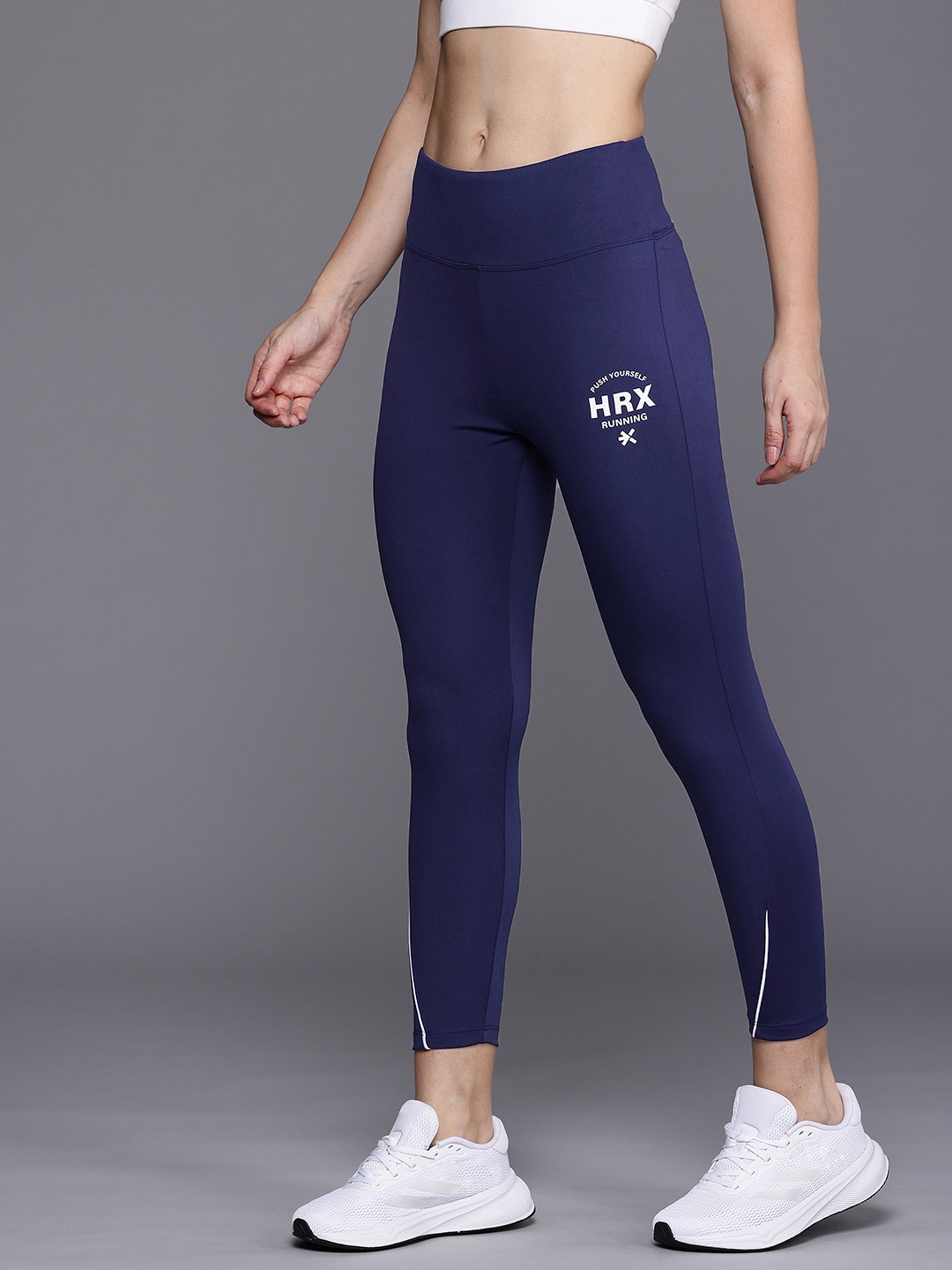 

HRX by Hrithik Roshan Women Togetherfaster Antimicrobial & Rapid Dry Running Tights, Navy blue