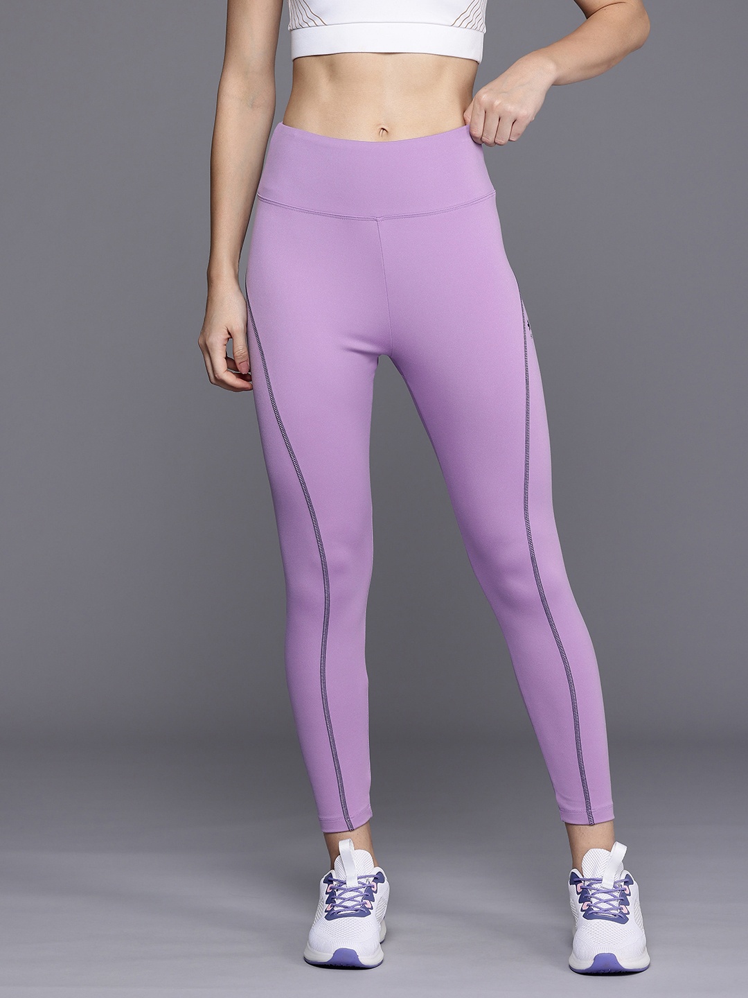 

HRX by Hrithik Roshan Women Togetherfaster Antimicrobial & Rapid Dry Running Tights, Lavender