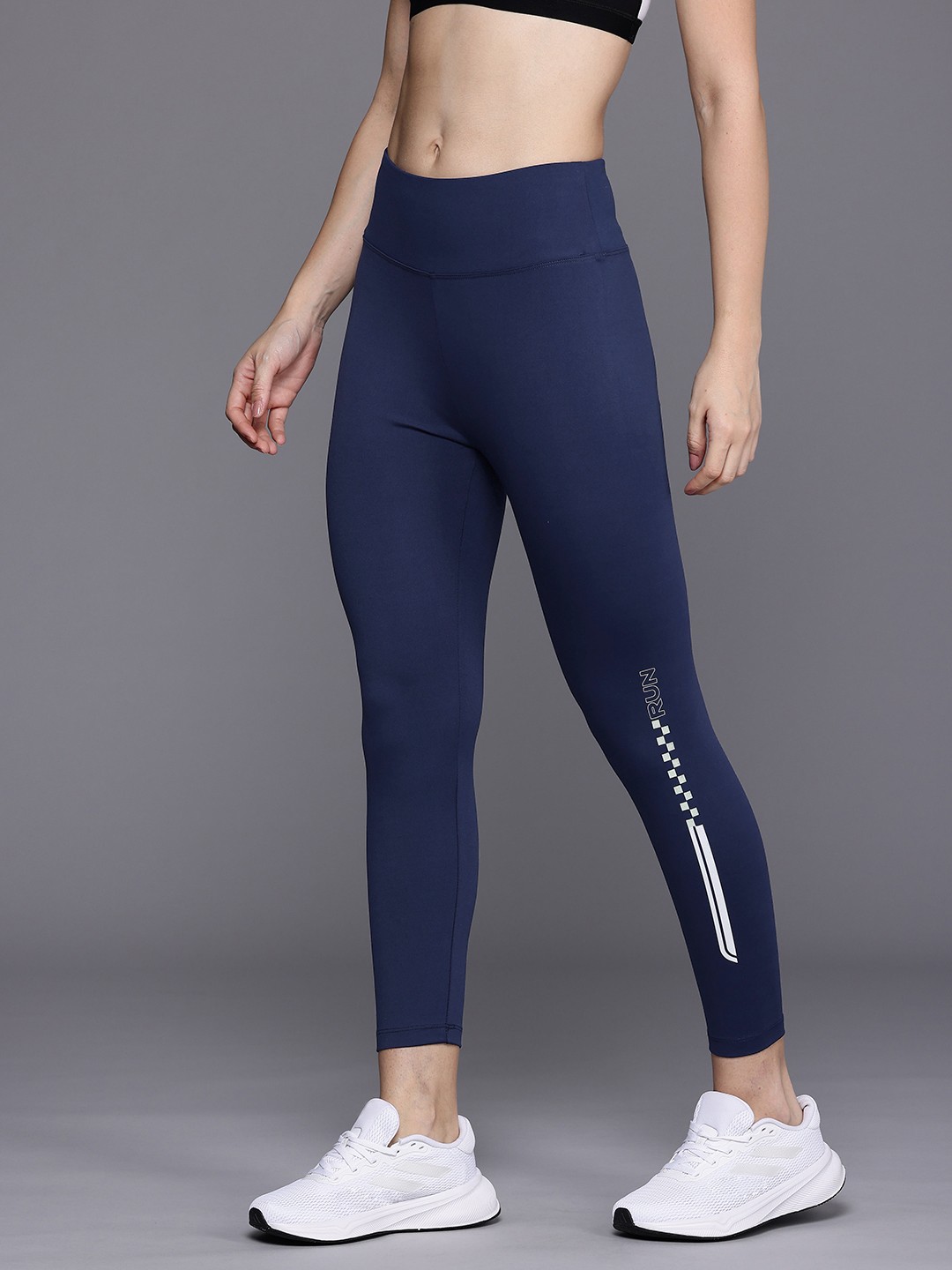 

HRX by Hrithik Roshan Women Togetherfaster Antimicrobial & Rapid Dry Running Tights, Navy blue