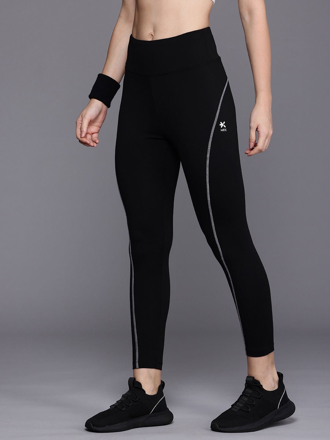 

HRX by Hrithik Roshan Women Togetherfaster Antimicrobial & Rapid Dry Running Tights, Black