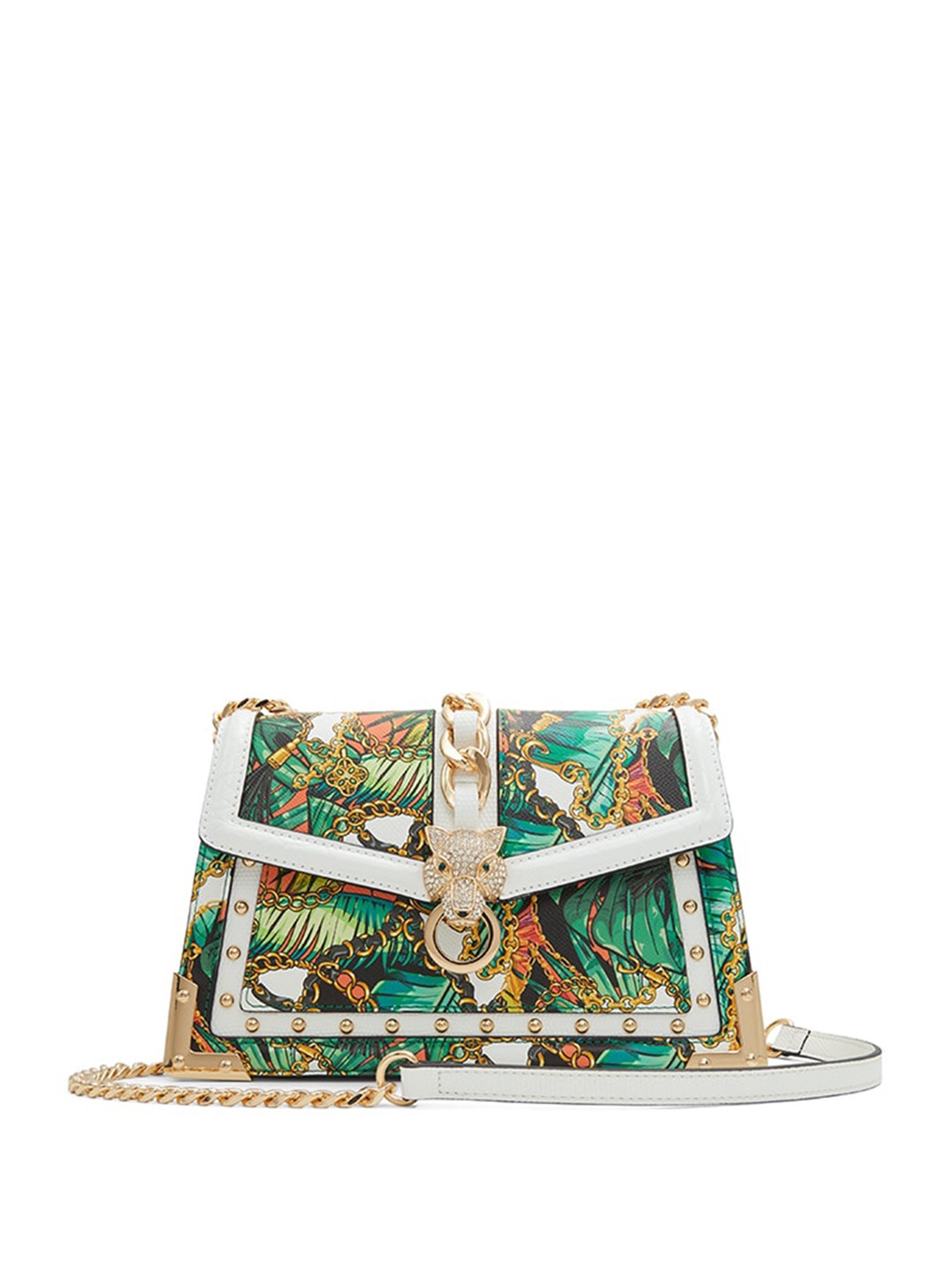 

ALDO Tropical Printed Structured Sling Bag, Green