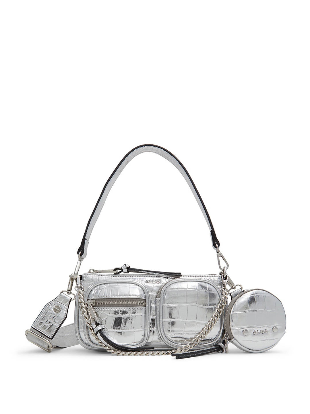 

ALDO Structured Handheld Bag & Pouch, Silver
