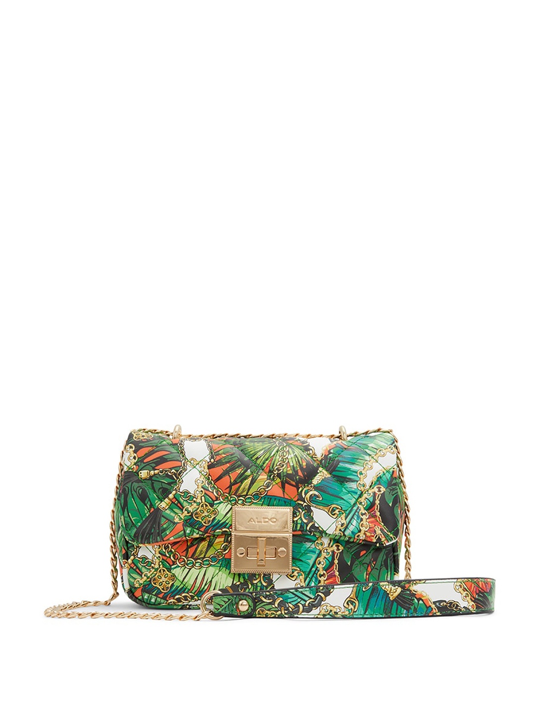 

ALDO Floral Printed Swagger Sling Bag, White