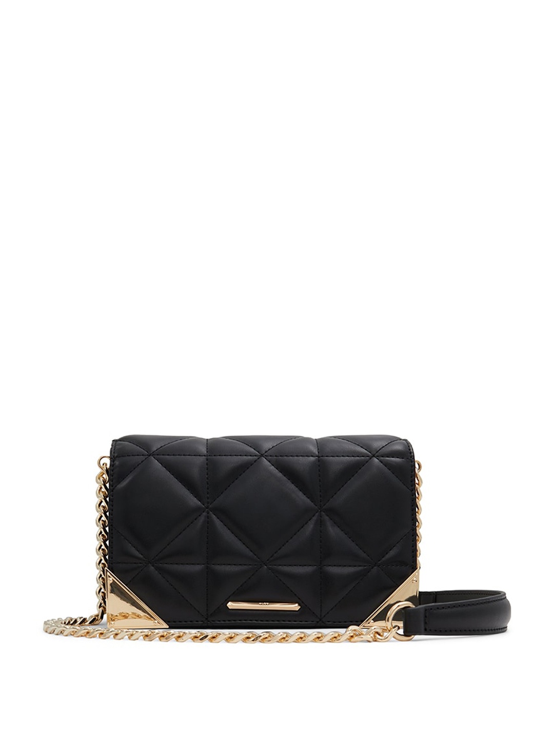 

ALDO Geometric Structured Sling Bag with Quilted, Black