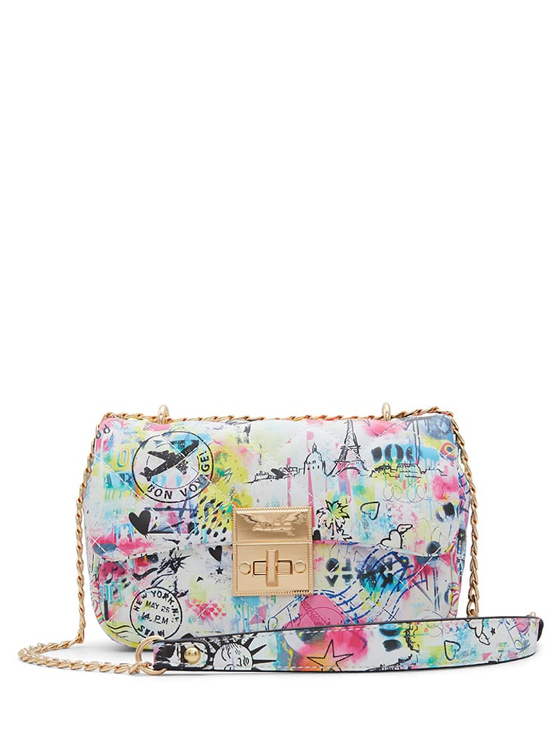 

ALDO Graphic Printed Swagger Sling Bag, White