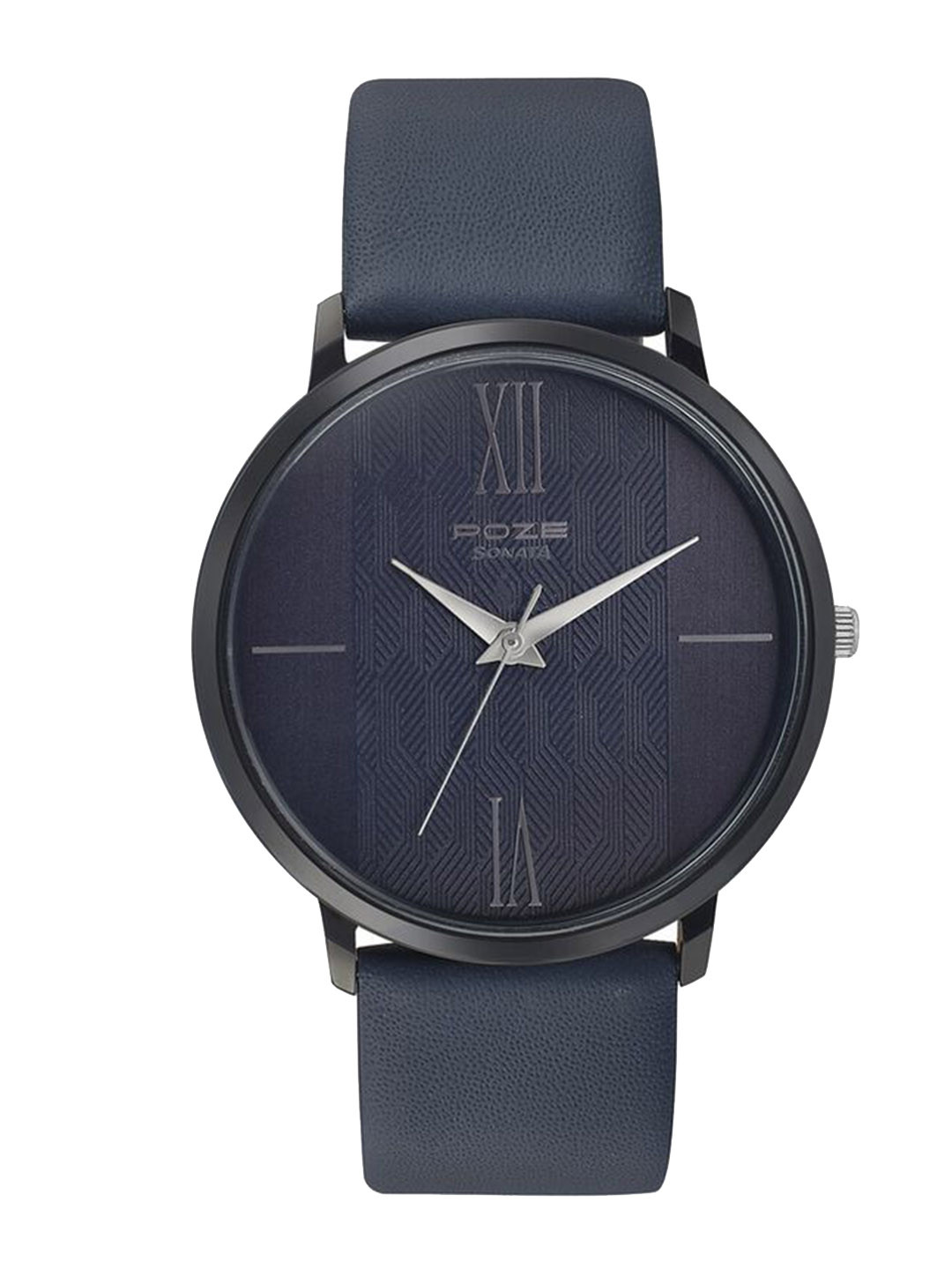 

Sonata Poze Men Brass Dial & Leather Bracelet Style Straps Analogue Watch SP70004KL01, Black