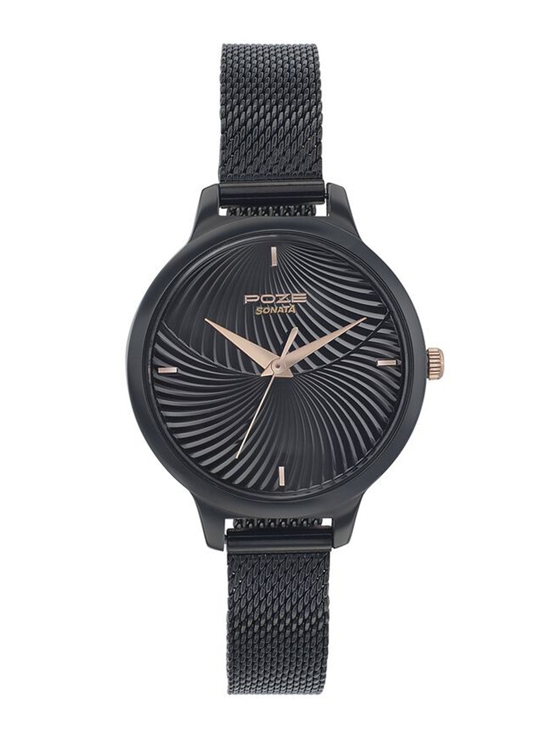 

Sonata Poze Women Brass Dial & Wrap Around Straps Analogue Watch SP80009KM01, Black
