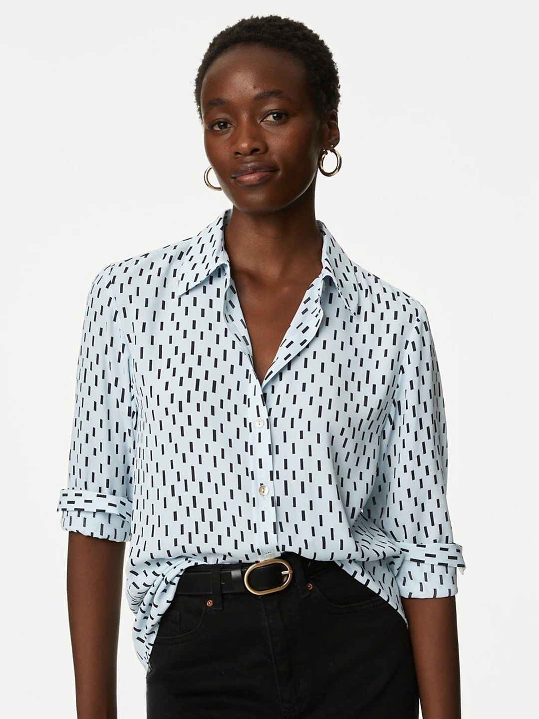 

Marks & Spencer Geometric Printed Casual Shirt, Blue
