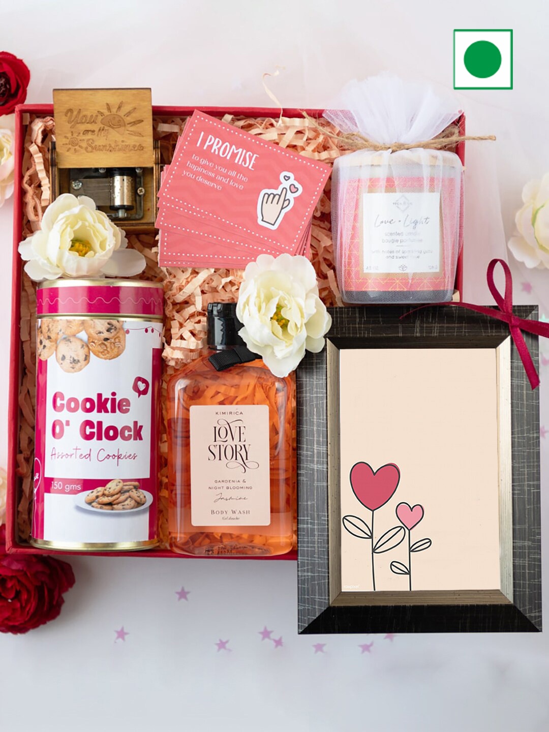 

Gifts By Rashi 7-Pcs Love Story Bliss Gift Hamper, Red