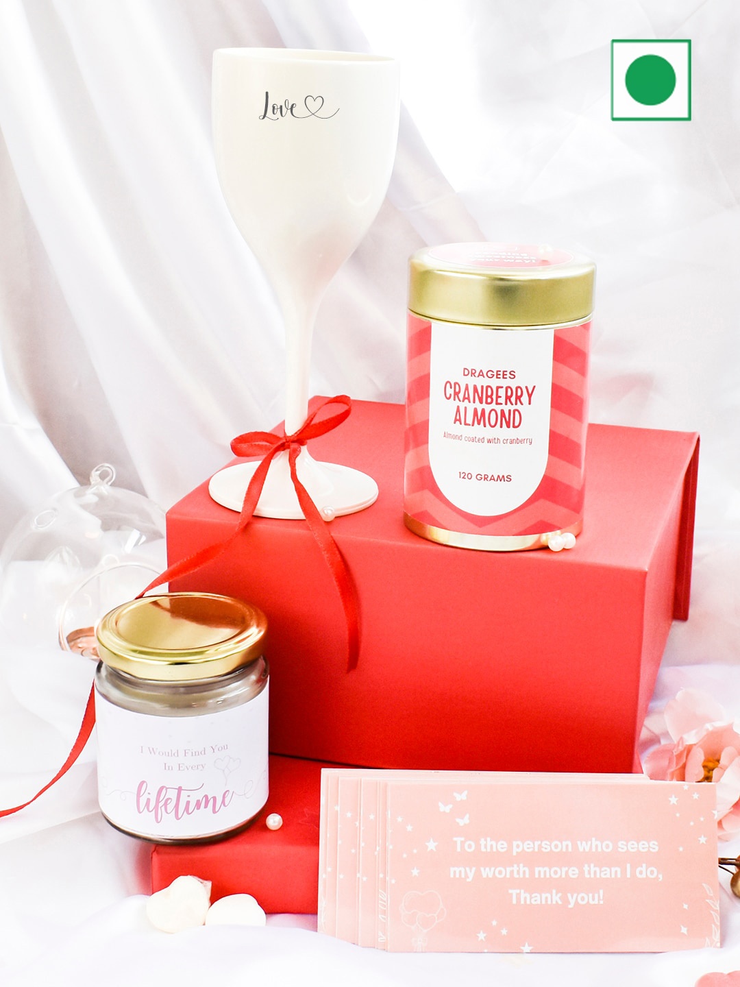 

Gifts By Rashi Red & white 5 Pcs Wine & Delight Harmony Gift Hamper
