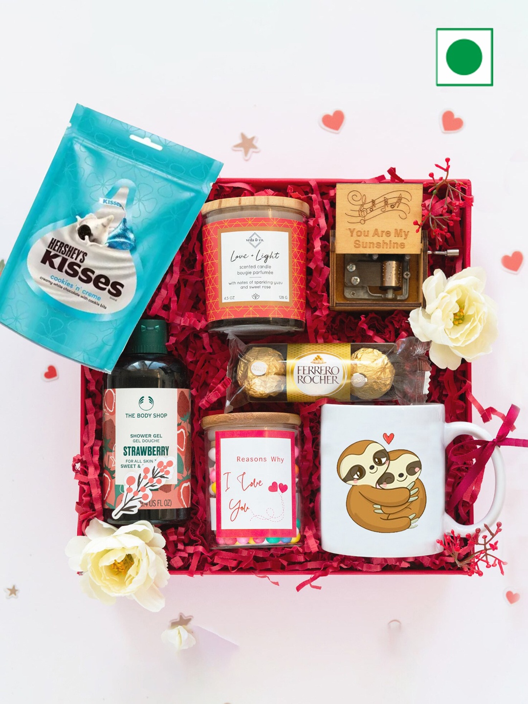 

Gifts By Rashi Romantic Radiance Gift Hamper, Red