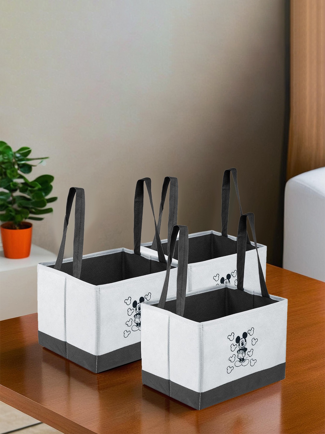 

Kuber Industries Grey & Black 3 Pieces Regular Multi-Utility Organisers