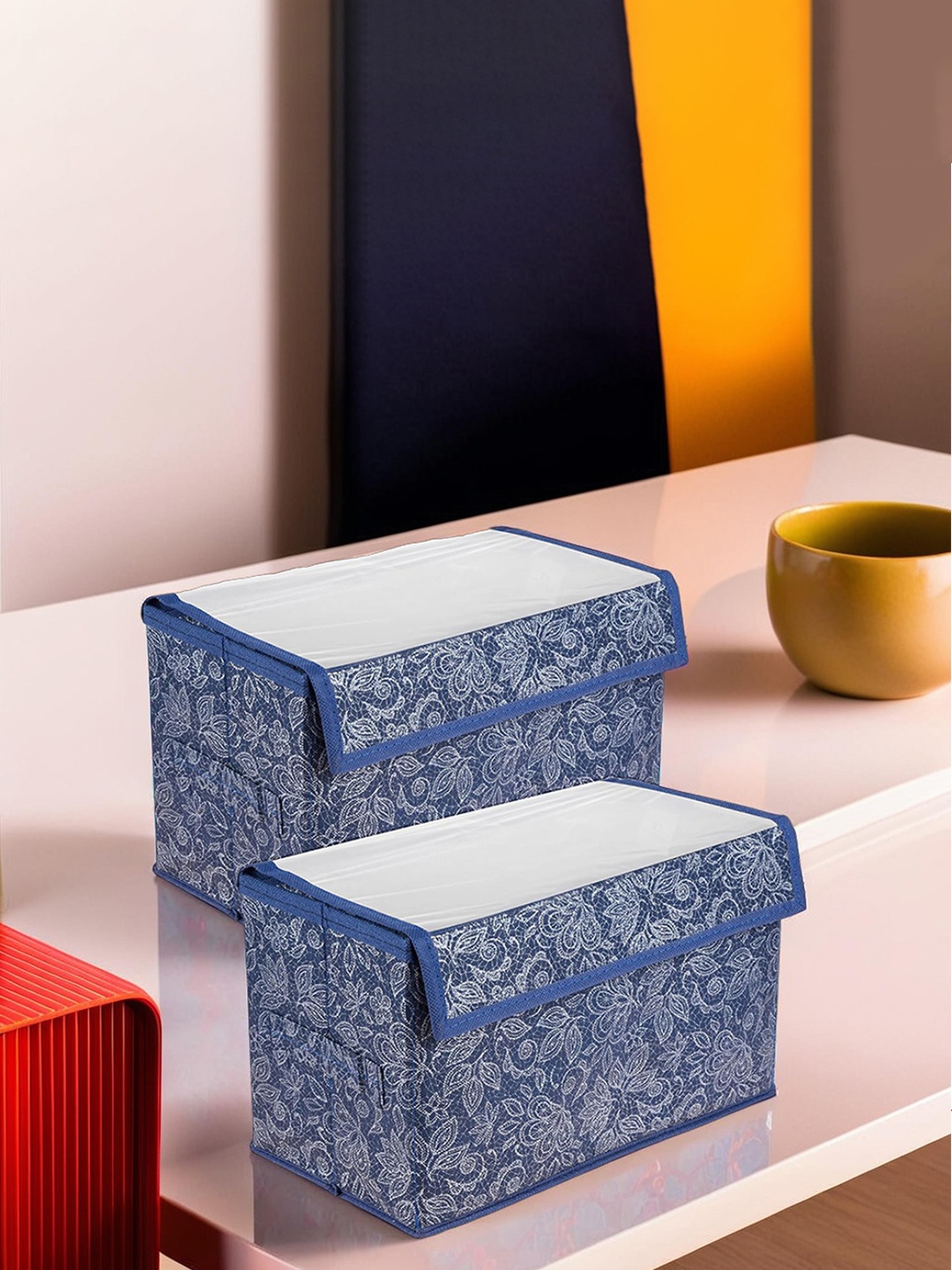 

Kuber Industries Blue & White 2 Pieces Regular Multi-Utility Organisers