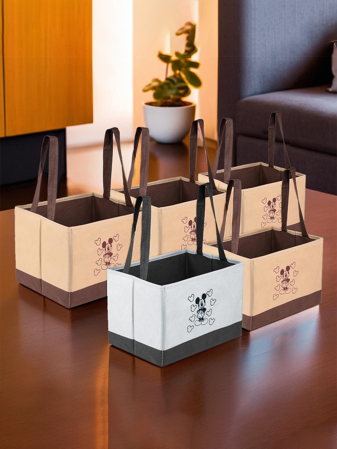

Kuber Industries Beige & Brown 5 Pieces Regular Multi-Utility Organisers