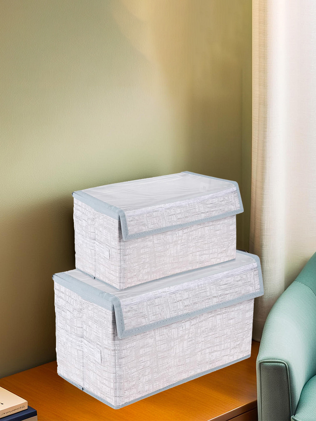 

Kuber Industries Grey 2 Pieces Regular Multi-Utility Organisers