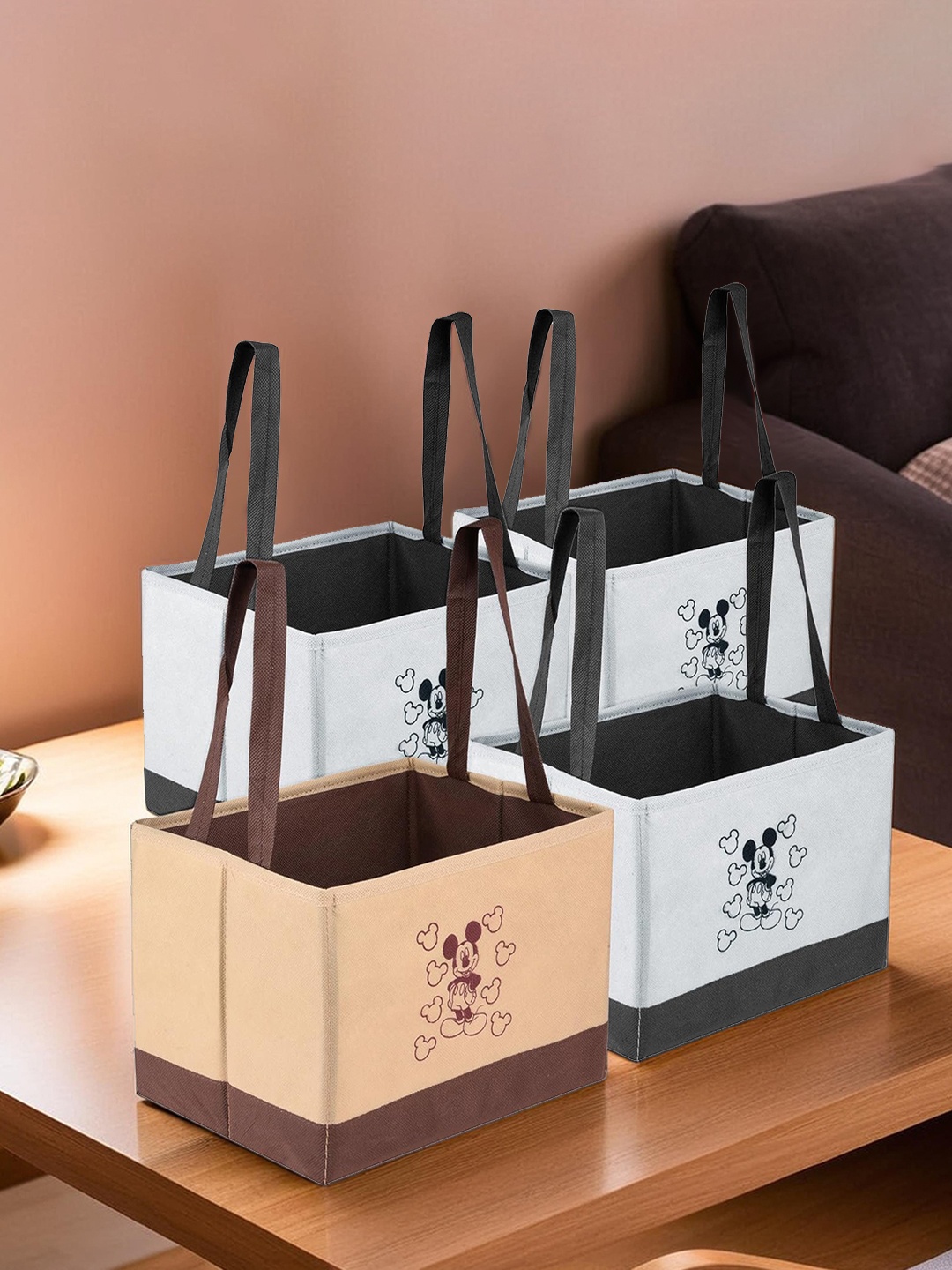 

Kuber Industries Beige & Brown 4 Pieces Regular Multi-Utility Organisers
