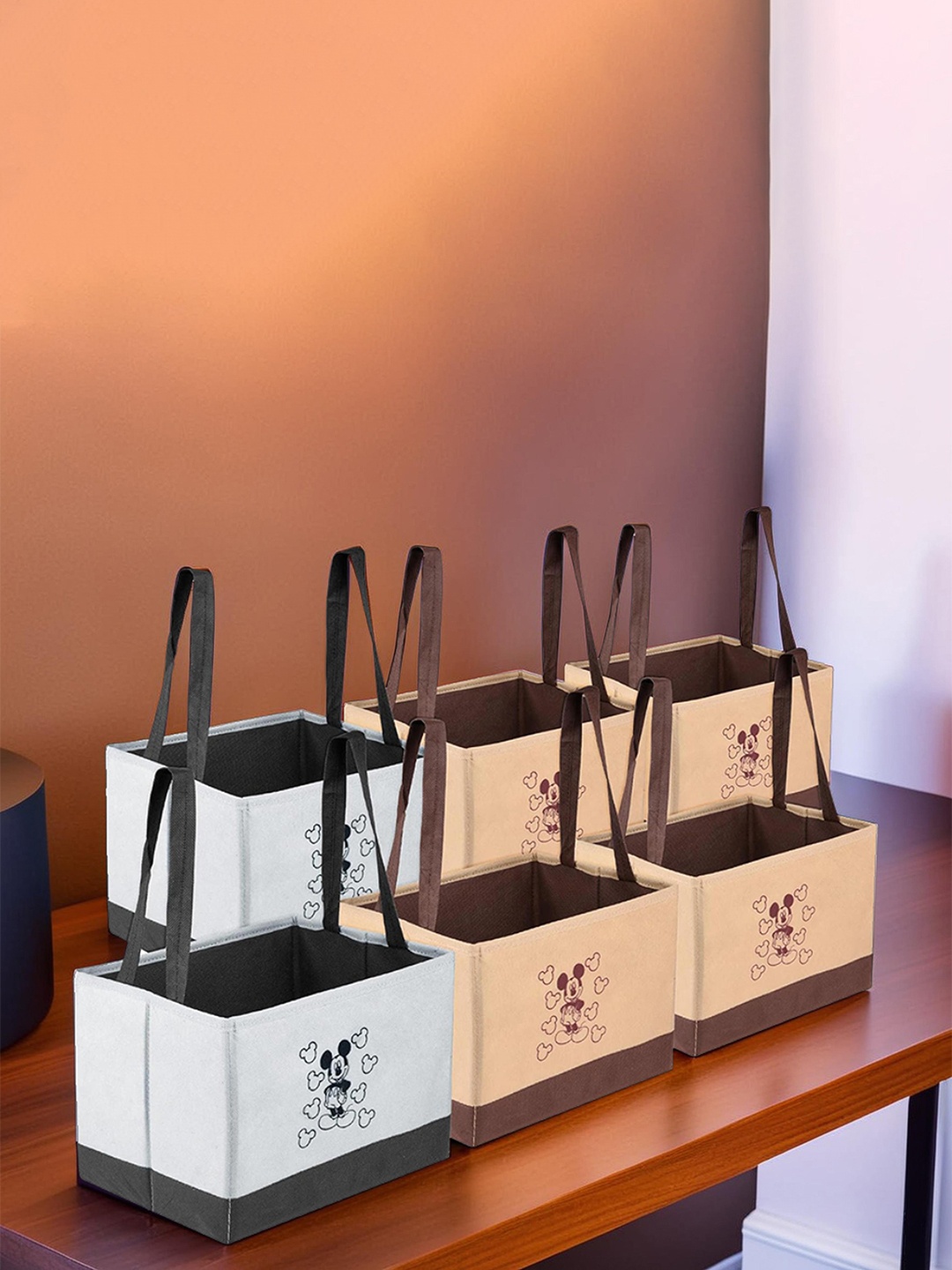 

Kuber Industries Brown & Beige 6 Pieces Regular Multi-Utility Organisers
