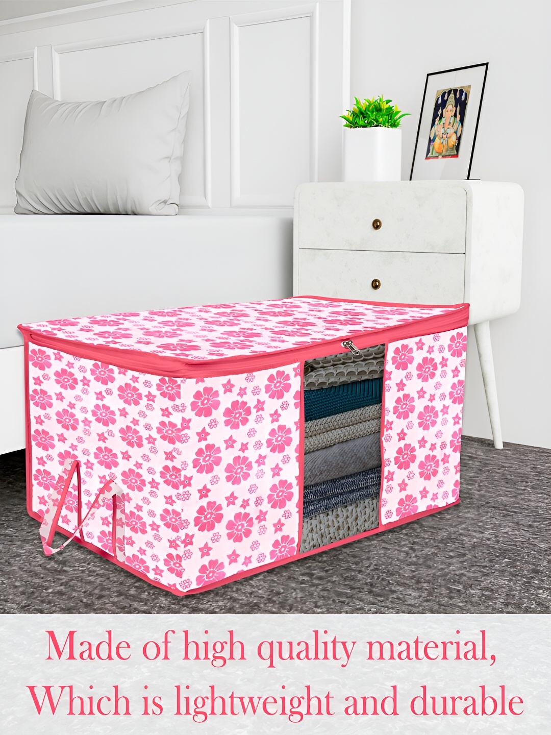 

Kuber Industries Pink & White 6 Pieces Regular Multi-Utility Organisers