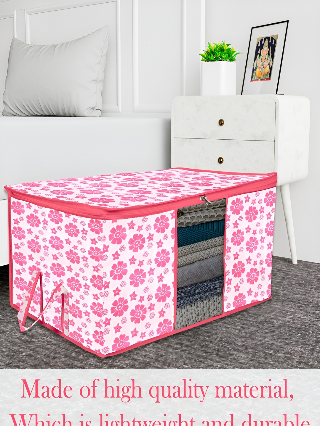 

Kuber Industries Pink & White 6 Pieces Regular Multi-Utility Organisers