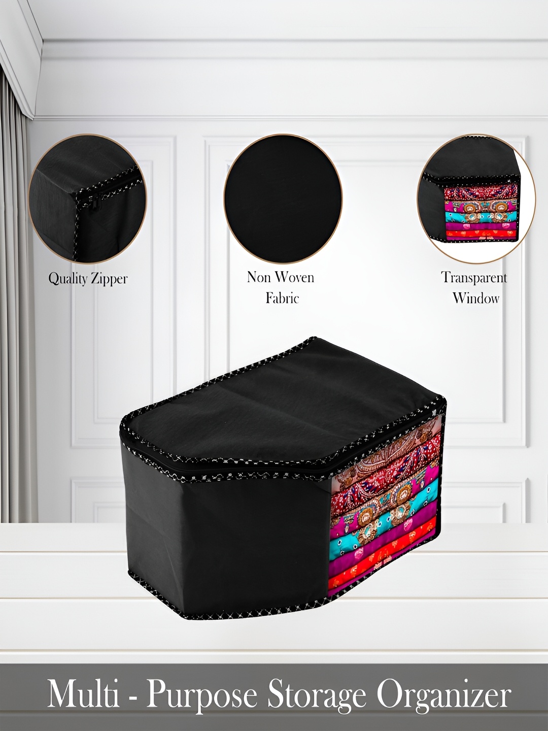 

Kuber Industries Black 9 Pieces Regular Multi-Utility Organisers