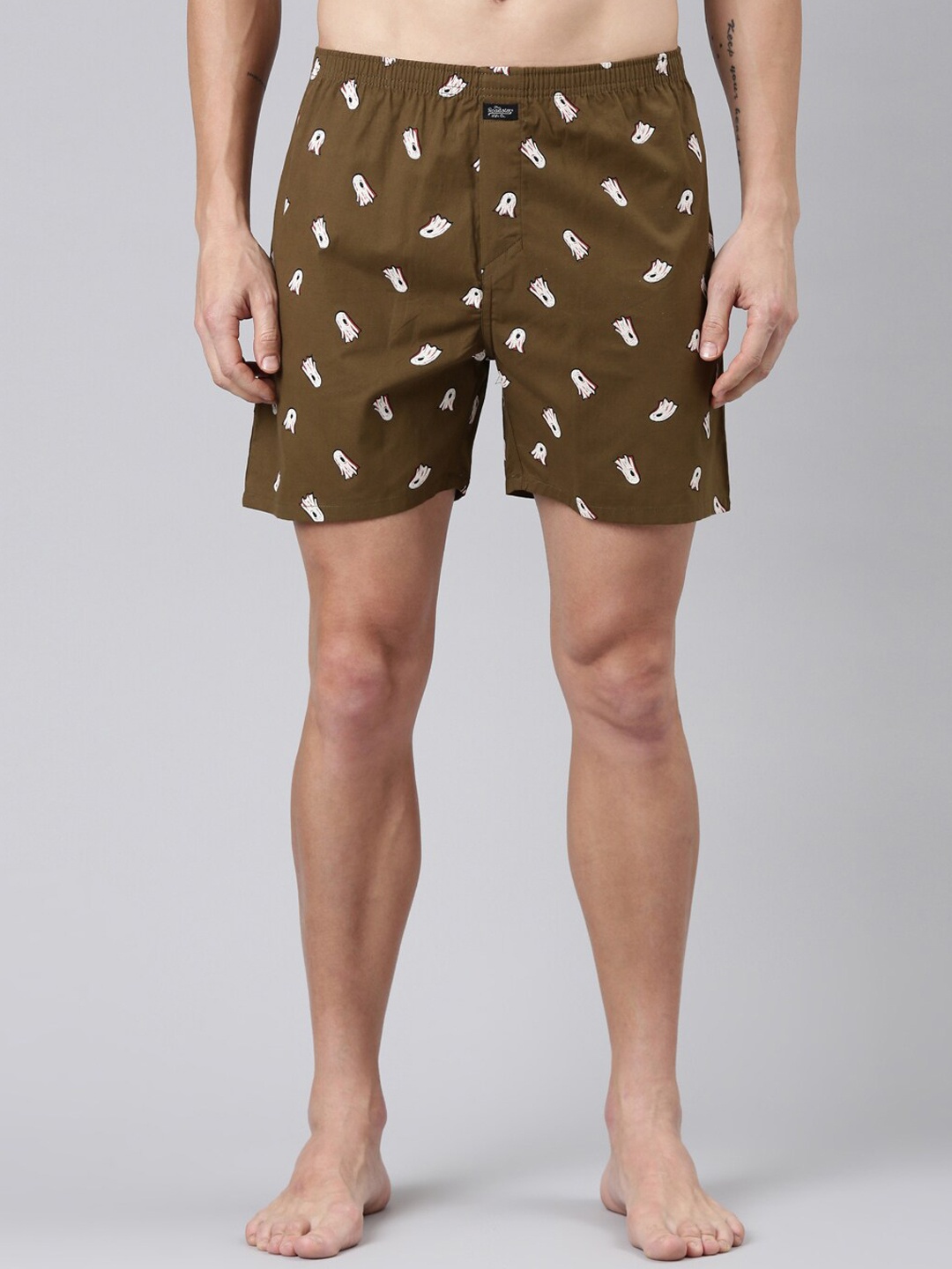 

The Roadster Lifestyle Co Conversational Printed Pure Cotton Boxers RR-BP-MXP30, Brown