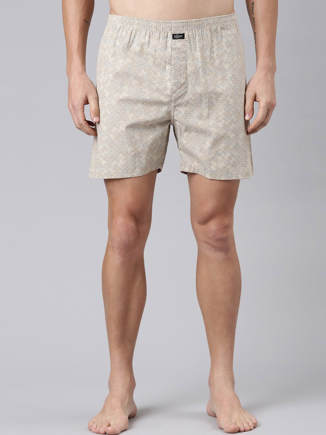 

The Roadster Lifestyle Co. Printed Pure Cotton Boxers RR-BP-MXP35, Beige