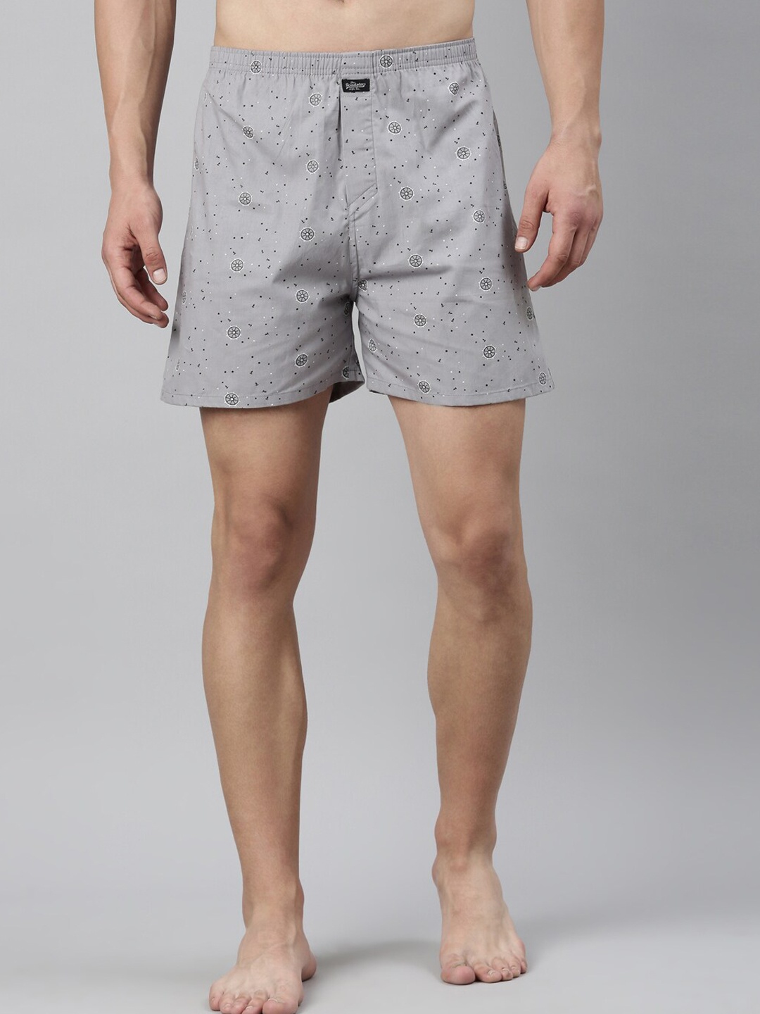 

The Roadster Lifestyle Co. Printed Pure Cotton Boxers RR-BP-MWH, Grey