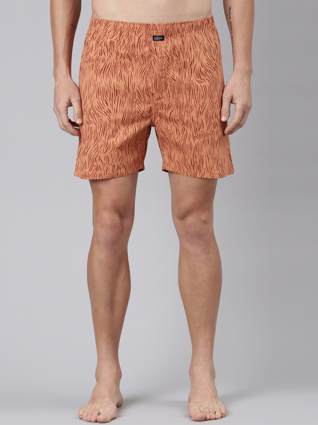 

The Roadster Lifestyle Co. Orange Printed Pure Cotton Boxers