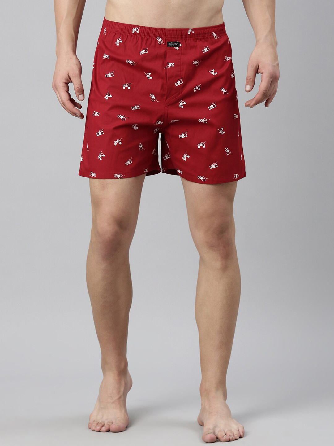 

The Roadster Lifestyle Co Conversational Printed Pure Cotton Boxers RR-BP-MJS, Maroon