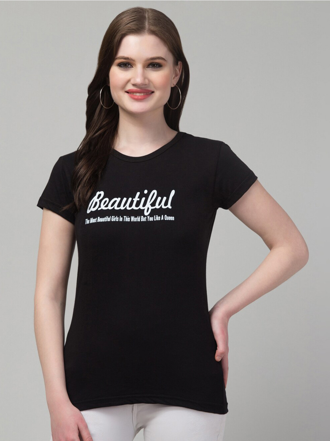 

Trend Level Typography Printed Cotton T-shirt, Black