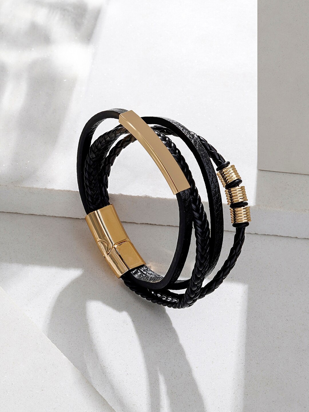 

JOKER & WITCH Men Wraparound Bracelet, Black
