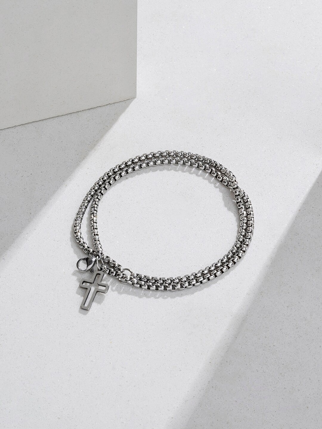 

JOKER & WITCH Men Silver-Plated Wraparound Bracelet