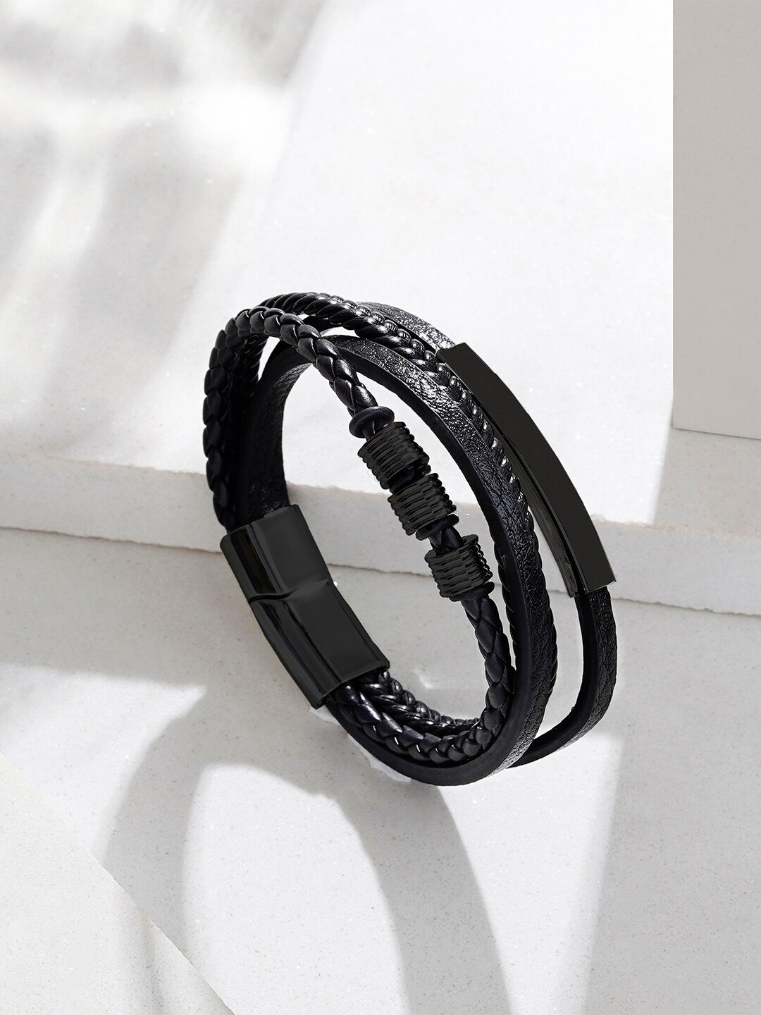 

JOKER & WITCH Men Wraparound Bracelet, Black
