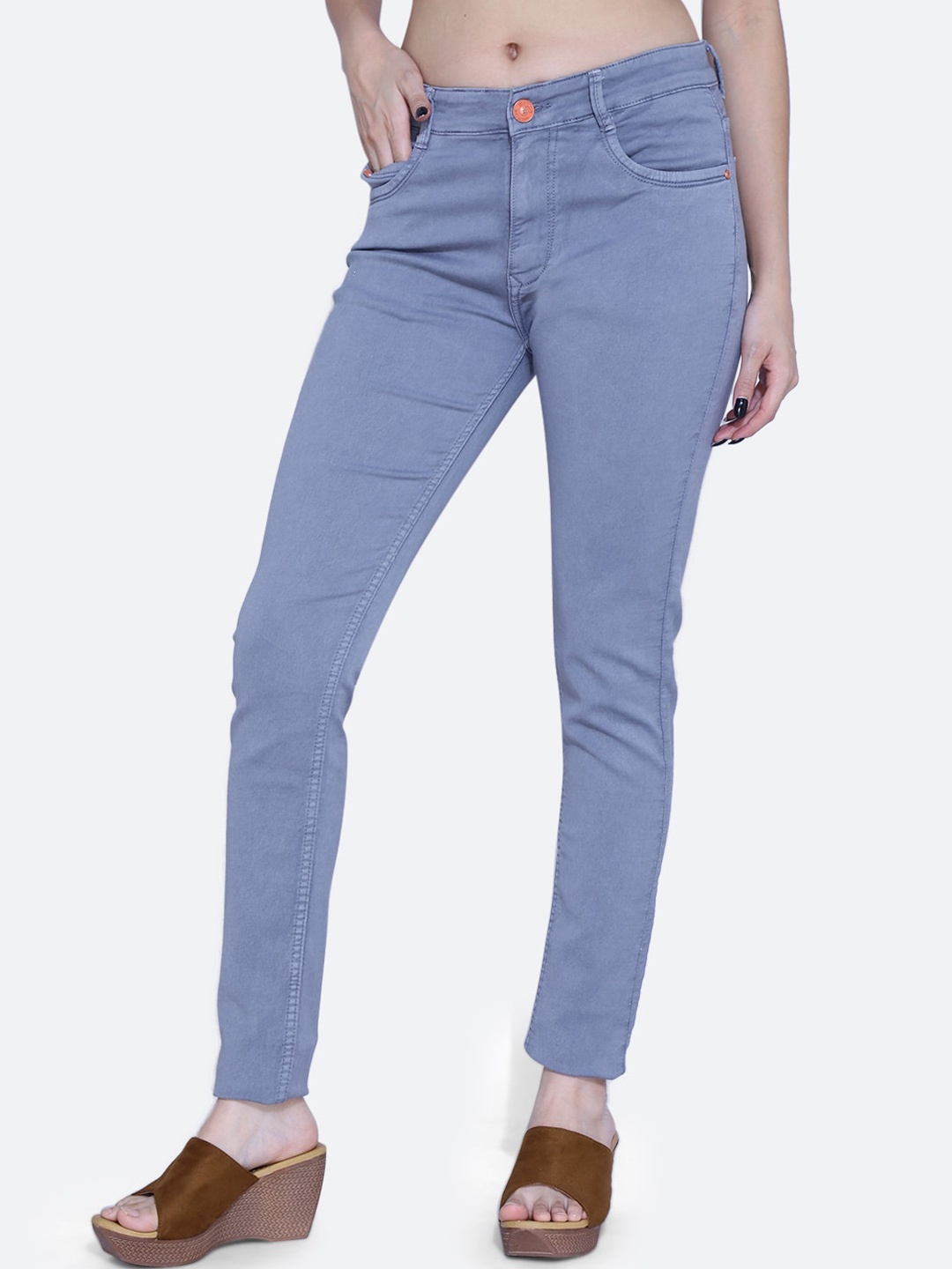 

FCK-3 Women Hottie Clean Look High-Rise Stretchable Jeans, Grey melange