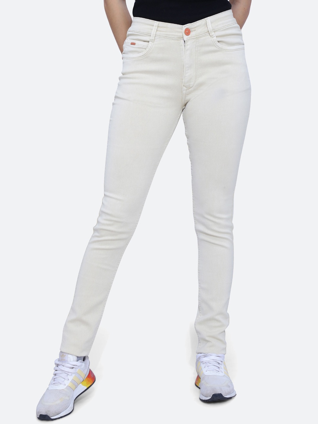 

FCK-3 Women Hottie High-Rise Stretchable Jeans, Beige