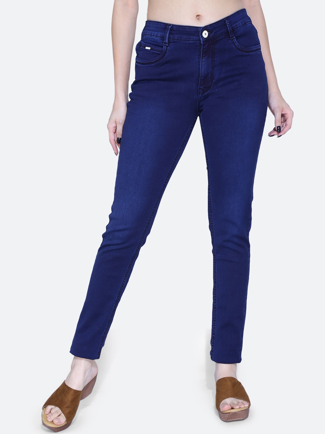 

FCK-3 Women Hottie High-Rise Light Fade Stretchable Jeans, Navy blue