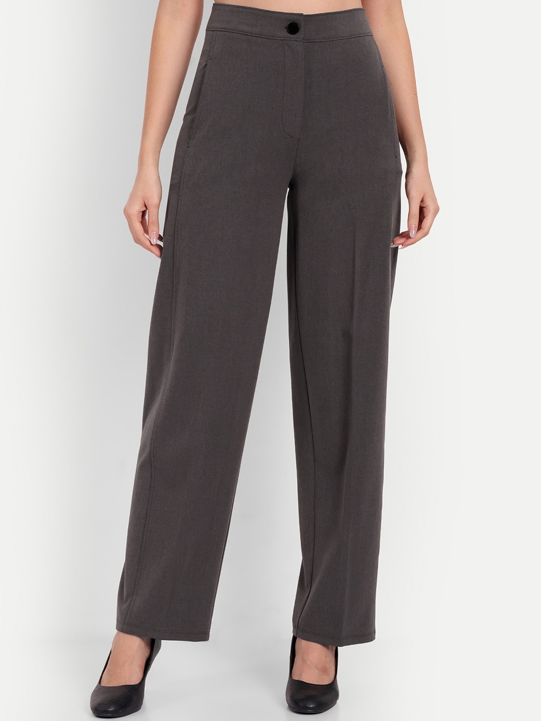 

PANDORNA Women Relaxed High Rise Regular Fit Parallel Trouser, Grey
