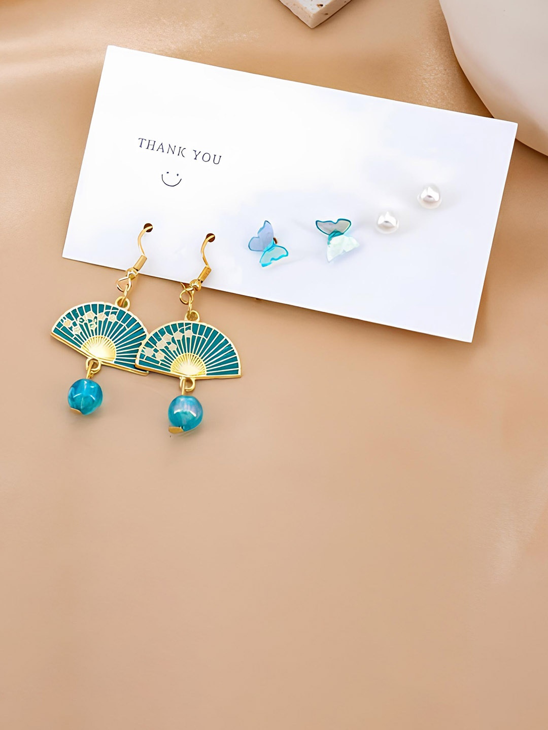 

KARISHMA KREATIONS Set of 3 Gold-Plated Classic Earrings