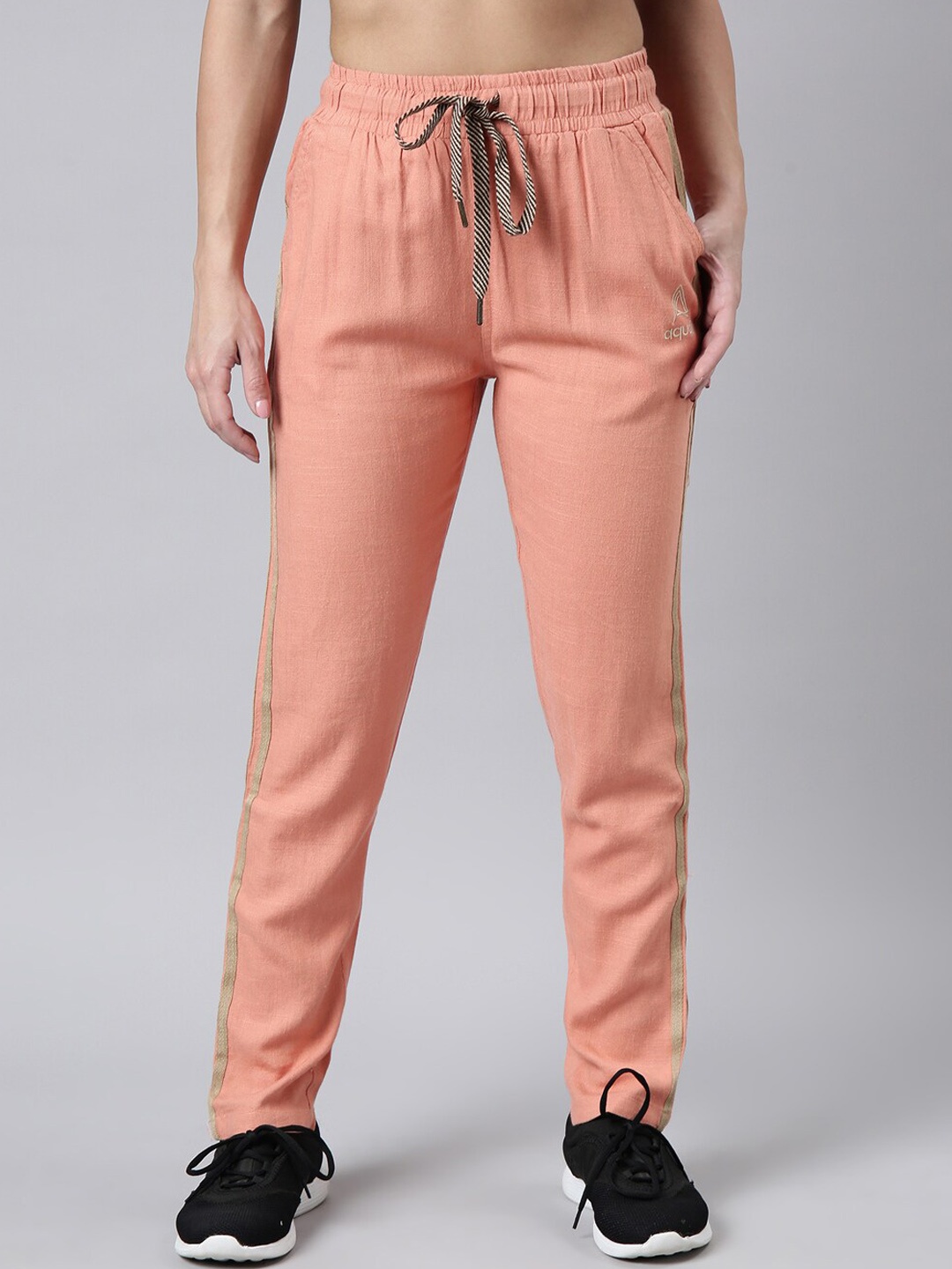 

SHOWOFF Women Slim-Fit Cotton Track Pant, Orange