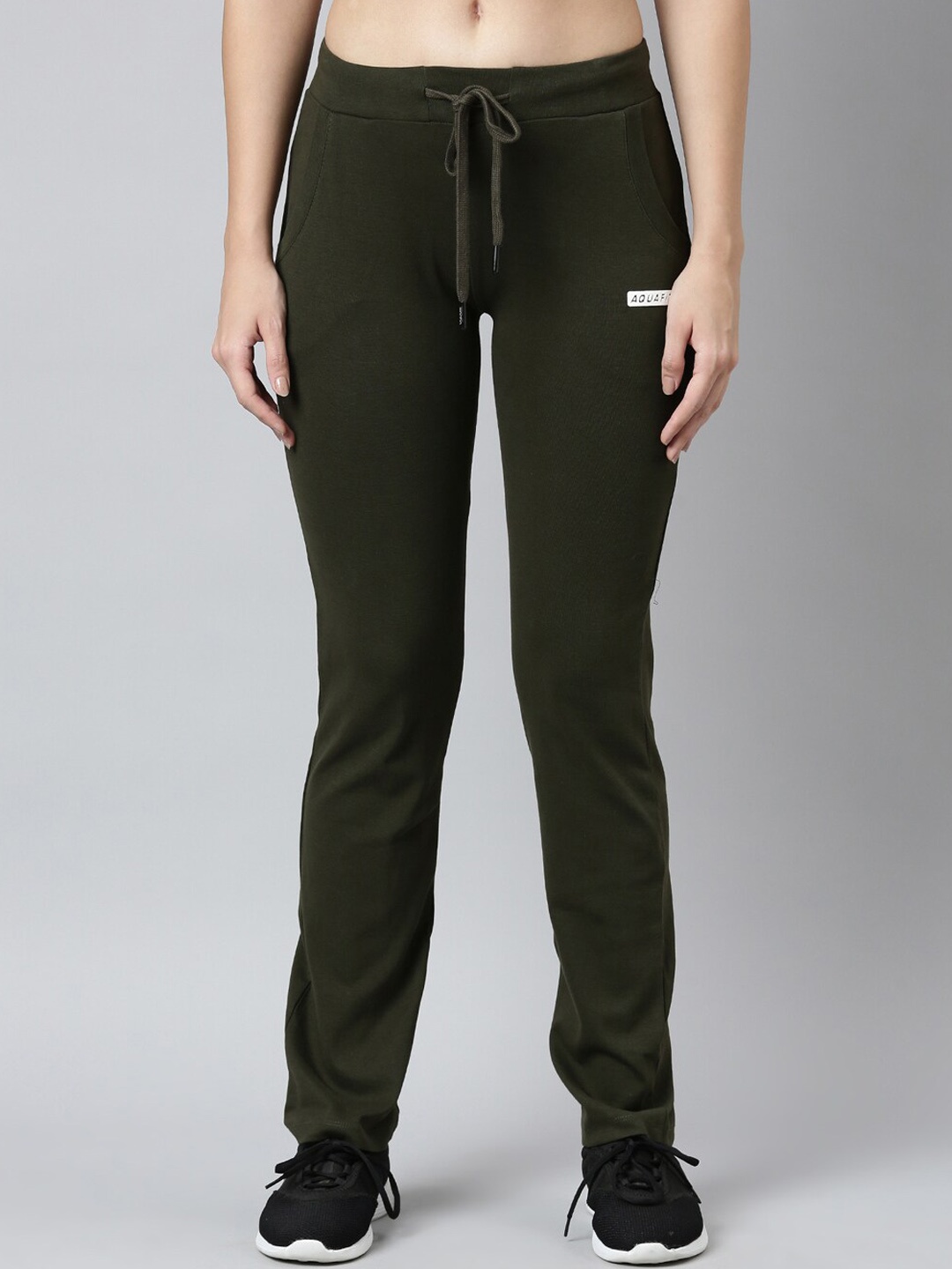 

SHOWOFF Women Slim-Fit Cotton Track Pant, Olive