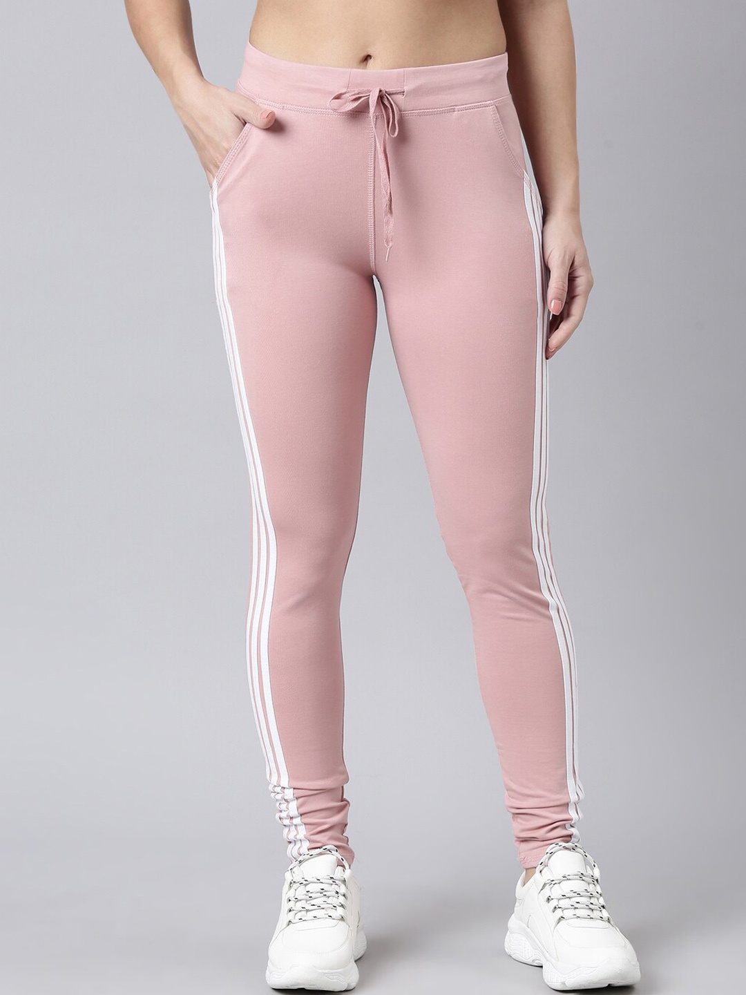 

SHOWOFF Women Slim-Fit Cotton Track Pants, Peach