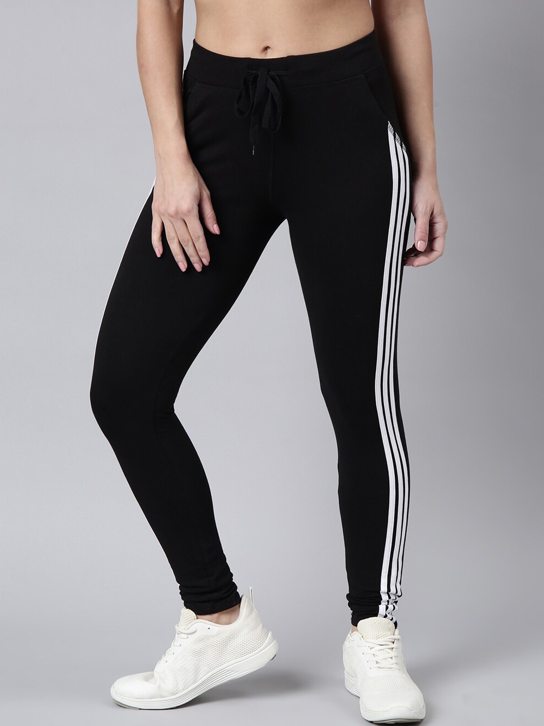 

SHOWOFF Women Slim-Fit Cotton Track Pants, Black