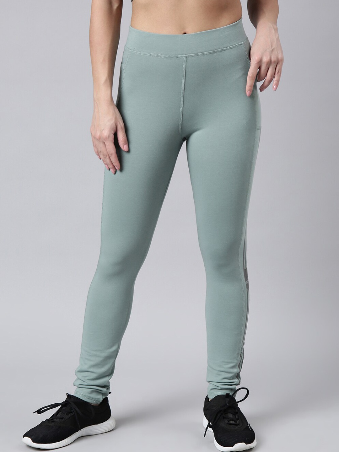 

SHOWOFF Women Slim-Fit Cotton Track Pants, Sea green