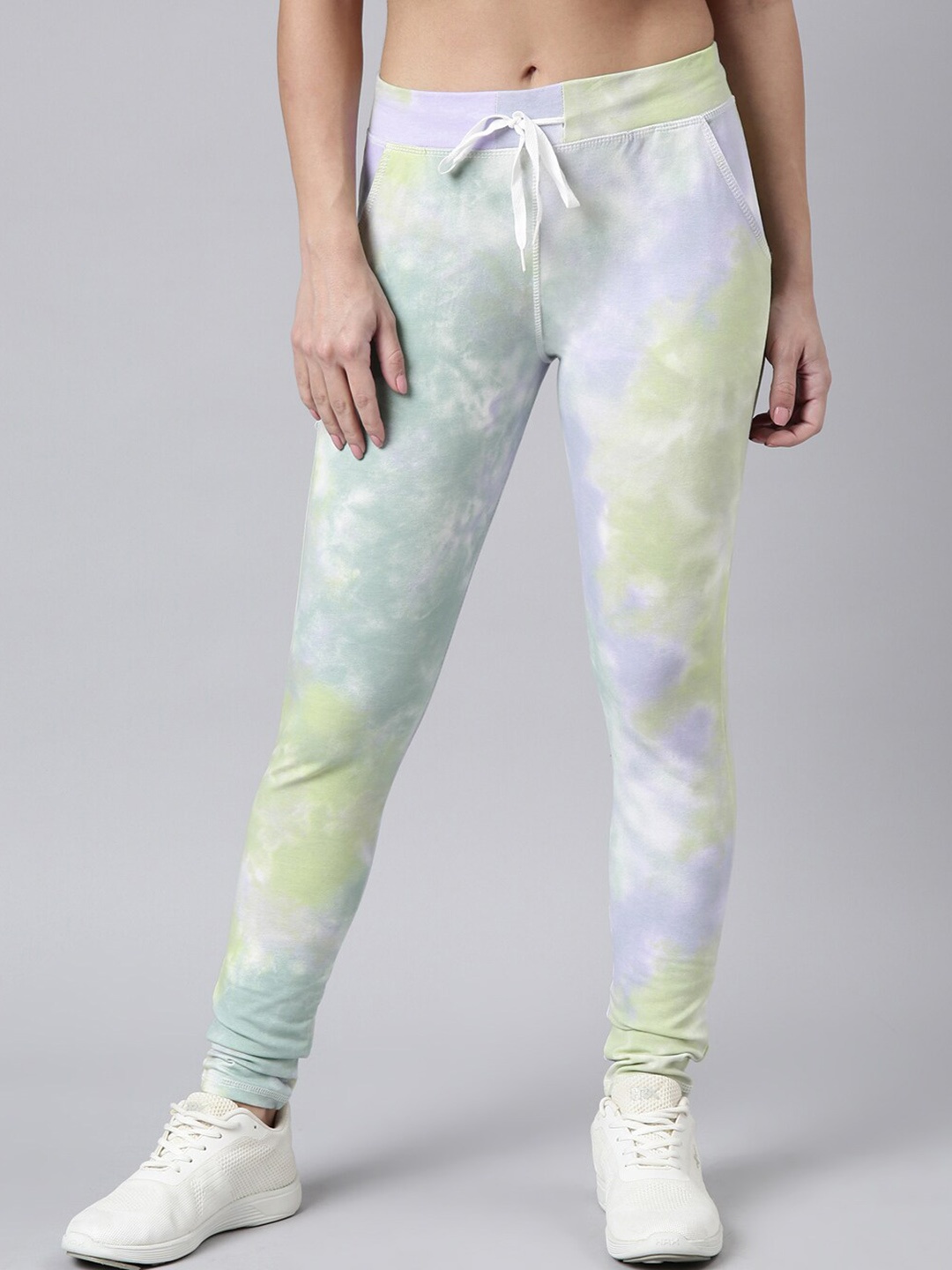 

SHOWOFF Women Abstract-Printed Slim-Fit Cotton Track Pant, Lavender