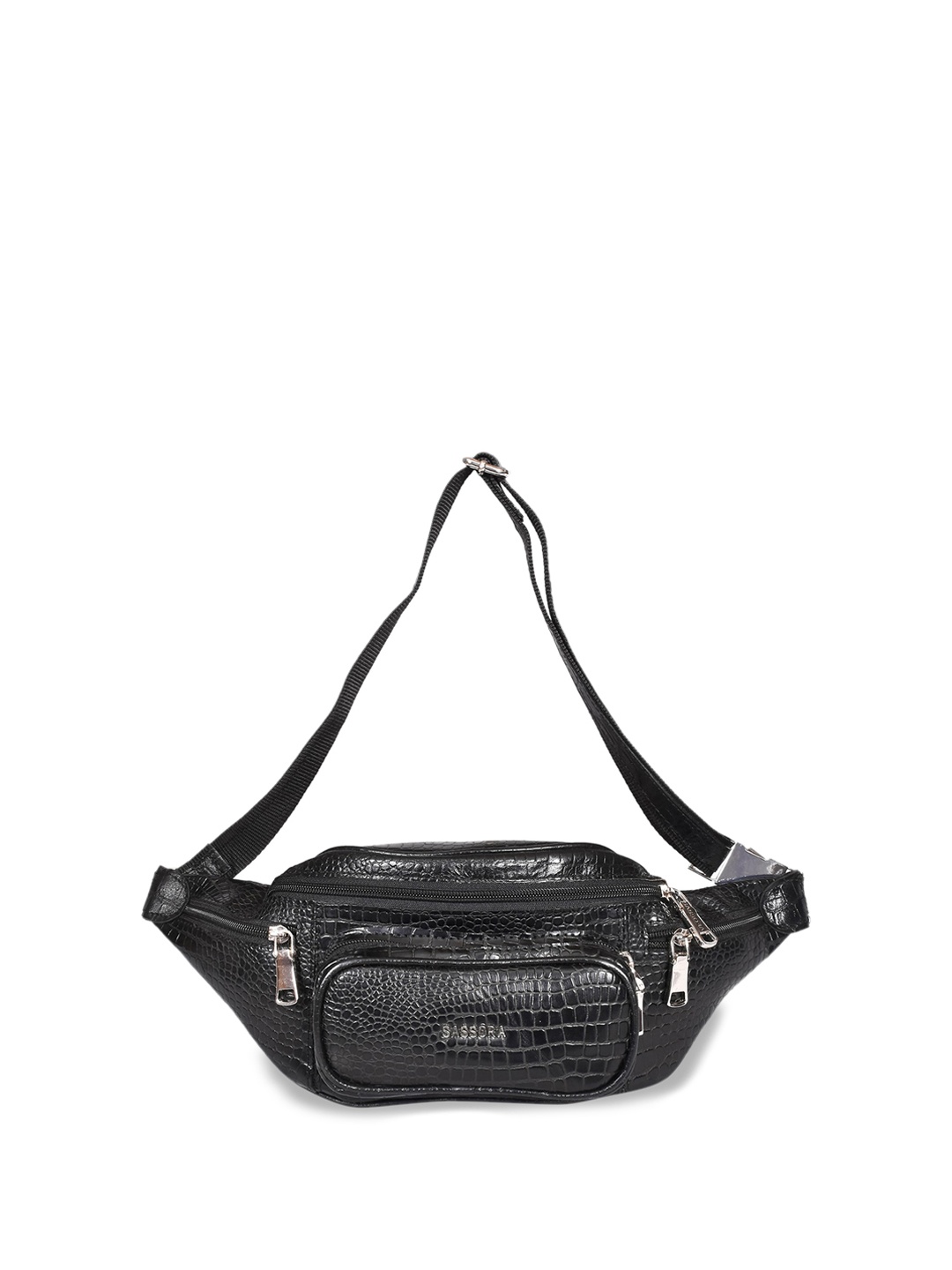 

Sassora Textured Detail Waist Pouch, Black