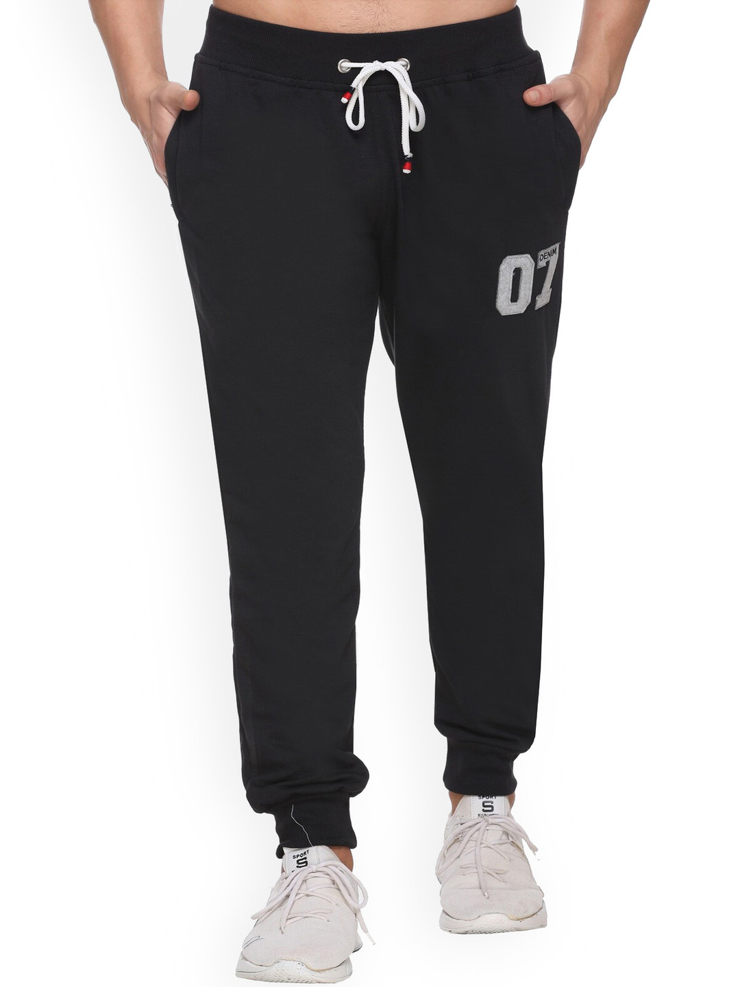 

BASIS n07 Men Mid-Rise Sports Joggers, Black